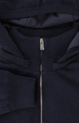 $4375 Fedeli Navy Blue Cashmere Solid Jacket - (FD10120243) - Parent
