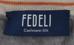 $850 Fedeli Gray Cashmere Blend V-Neck Sweater - (FD38251) - Parent