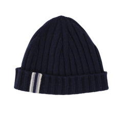$375 Fedeli Navy Blue Solid Cashmere Beanie - (FD93251) - Parent