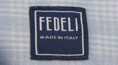 $575 Fedeli Light Blue Plaid Flannel Shirt - Slim - (FD55261) - Parent