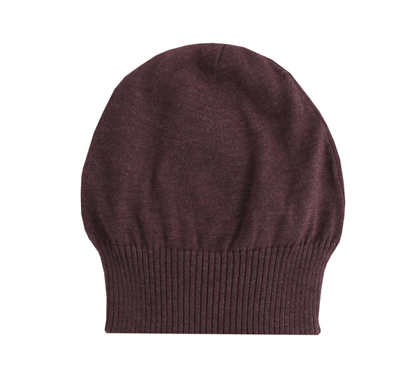 Fiori Di Lusso Burgundy Red Solid Beanie - (FL531232) - Parent