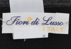 Fiori Di Lusso Black Solid Cashmere Blend Long Scarf - 82.5" x 13.25" (FL926233)