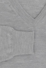 Fiori Di Lusso Light Gray V-Neck Sweater - (FL67233) - Parent