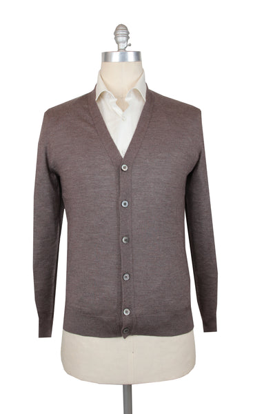 $1325 Fiori Di Lusso Brown Cashmere Blend Cardigan - (FL282519) - Parent