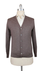 $1325 Fiori Di Lusso Brown Cashmere Blend Cardigan - (FL282519) - Parent