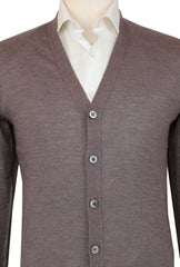 $1325 Fiori Di Lusso Brown Cashmere Blend Cardigan - (FL282519) - Parent