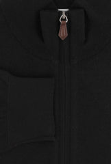 $1325 Fiori Di Lusso Black Cashmere Blend Funnel Jacket - (FL282526) - Parent