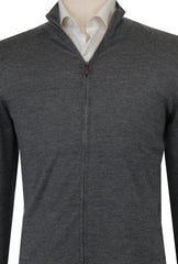 $1325 Fiori Di Lusso Dark Gray Funnel Jacket - (FL282529) - Parent