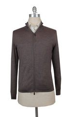 $1325 Fiori Di Lusso Brown Cashmere Blend Funnel Jacket - (FL282527) - Parent