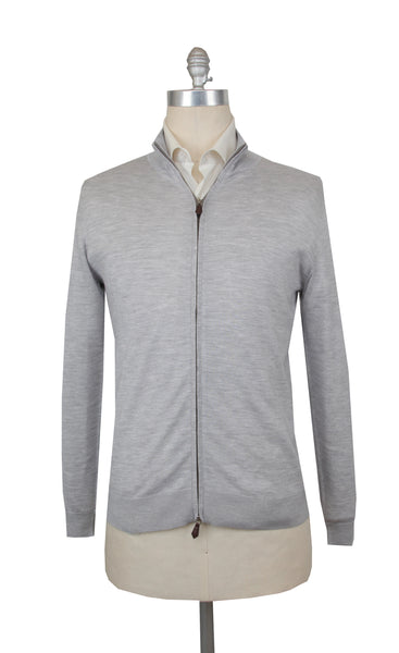 $1325 Fiori Di Lusso Light Gray Funnel Jacket - (FL282528) - Parent