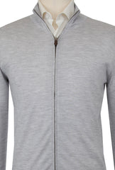 $1325 Fiori Di Lusso Light Gray Funnel Jacket - (FL282528) - Parent