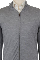 $1325 Fiori Di Lusso Gray Cashmere Blend Funnel Jacket - (FL282530) - Parent