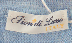 $1125 Fiori Di Lusso Light Blue Cashmere Blend Polo Sweater - (FL28255) - Parent