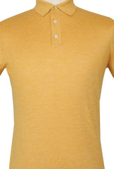 $1125 Fiori Di Lusso Yellow Cashmere Blend Polo Sweater - (FL28253) - Parent