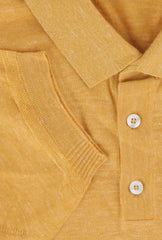 $1125 Fiori Di Lusso Yellow Cashmere Blend Polo Sweater - (FL28253) - Parent