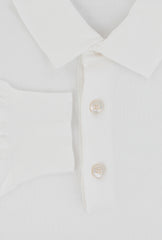 $725 Fiori Di Lusso White Cotton 1/4 Button Polo Sweater - (FL282510) - Parent
