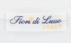 $725 Fiori Di Lusso White Cotton 1/4 Button Polo Sweater - (FL282510) - Parent