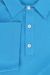 Fiori Di Lusso Blue Solid Cotton Polo - (FL892312) - Parent