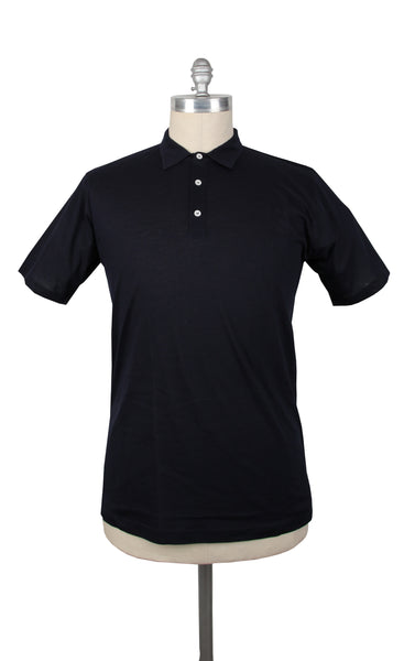 Fiori Di Lusso Midnight Navy Blue Cotton Polo - (FL892311) - Parent