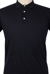 Fiori Di Lusso Midnight Navy Blue Cotton Polo - (FL892311) - Parent