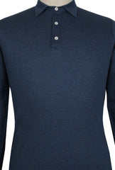 Fiori Di Lusso Navy Blue Solid Cotton Polo - (FL89235) - Parent