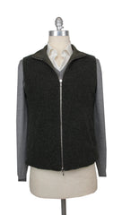 $2000 Fiori Di Lusso Green Wool Solid Jacket Vest - (FDL215253) - Parent