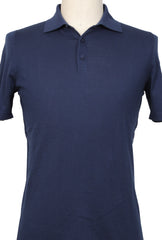Fiori Di Lusso Navy Blue Solid Cotton Polo - (FL69225) - Parent