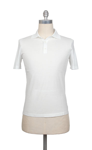 Fiori Di Lusso White Solid Cotton Polo - (FL69227) - Parent