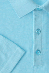 Fiori Di Lusso Turquoise Solid Cotton Polo - (FL69221) - Parent