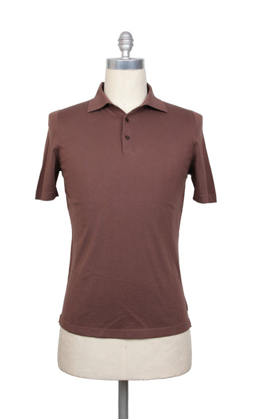 Fiori Di Lusso Brown Solid Cotton Polo - (FL69229) - Parent