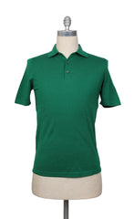 Fiori Di Lusso Green Solid Cotton Polo - Medium/50 - (FL69228)