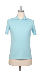 Fiori Di Lusso Light Blue Solid Cotton Polo - (FL69222) - Parent