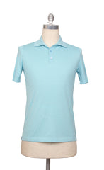 Fiori Di Lusso Light Blue Solid Cotton Polo - Small/48 - (FL69222)