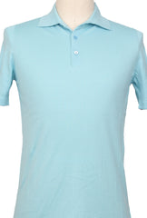 Fiori Di Lusso Light Blue Solid Cotton Polo - (FL69222) - Parent
