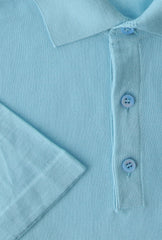 Fiori Di Lusso Light Blue Solid Cotton Polo - (FL69222) - Parent