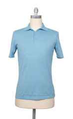 Fiori Di Lusso Blue Solid Cotton Polo - (FL69223) - Parent