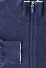 Fiori Di Lusso Navy Blue Cotton Funnel Sweater - (FL416222) - Parent