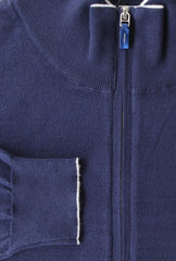 Fiori Di Lusso Navy Blue Cotton Funnel Sweater - (FL416222) - Parent