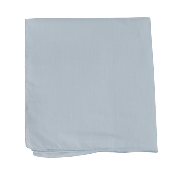 $150 Fiori Di Lusso Light Blue Solid Cotton Pocket Square - x - (FL129255)