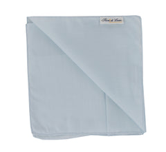 $150 Fiori Di Lusso Light Blue Solid Cotton Pocket Square - x - (FL129255)