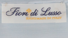 $150 Fiori Di Lusso Light Blue Solid Cotton Pocket Square - x - (FL129255)