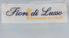 $150 Fiori Di Lusso Light Blue Solid Cotton Pocket Square - x - (FL129255)