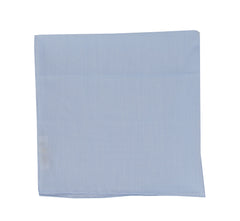 $150 Fiori Di Lusso Light Blue Solid Cotton Pocket Square - x - (FL129259)