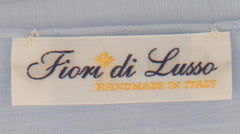 $150 Fiori Di Lusso Light Blue Solid Cotton Pocket Square - x - (FL129259)
