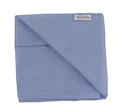 $150 Fiori Di Lusso Blue Solid Cotton Pocket Square - x - (FL129258)