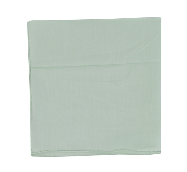 $150 Fiori Di Lusso Green Solid Cotton Pocket Square - x - (FL129257)