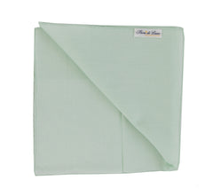$150 Fiori Di Lusso Green Solid Cotton Pocket Square - x - (FL129257)