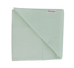 $150 Fiori Di Lusso Green Solid Cotton Pocket Square - x - (FL129257)