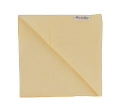 $150 Fiori Di Lusso Yellow Solid Cotton Pocket Square - x - (FL129256)