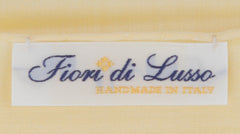 $150 Fiori Di Lusso Yellow Solid Cotton Pocket Square - x - (FL129256)
